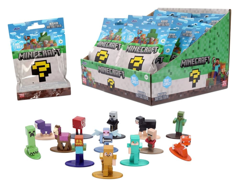 Minecraft Nanofigs Minifiguren 4 cm Blind Box Display (24) Image