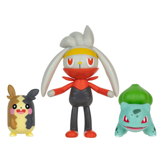 Pokémon Battle Figure Set Figuren 3er-Pack Morpeko, Bisasam #1, Kickerlo 5 cm Image 1