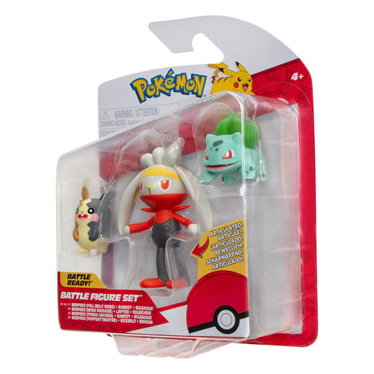 Pokémon Battle Figure Set Figuren 3er-Pack Morpeko, Bisasam #1, Kickerlo 5 cm Image 2