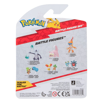 Pokémon Battle Figure Set Figuren 3er-Pack Pikachu (Weiblich), Lichtel, Flegmon 5 cm Image 4