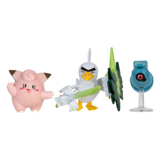 Pokémon Battle Figure Set Figuren 3er-Pack Piepi, Tanhel, Lauchzelot 5 cm Image 1