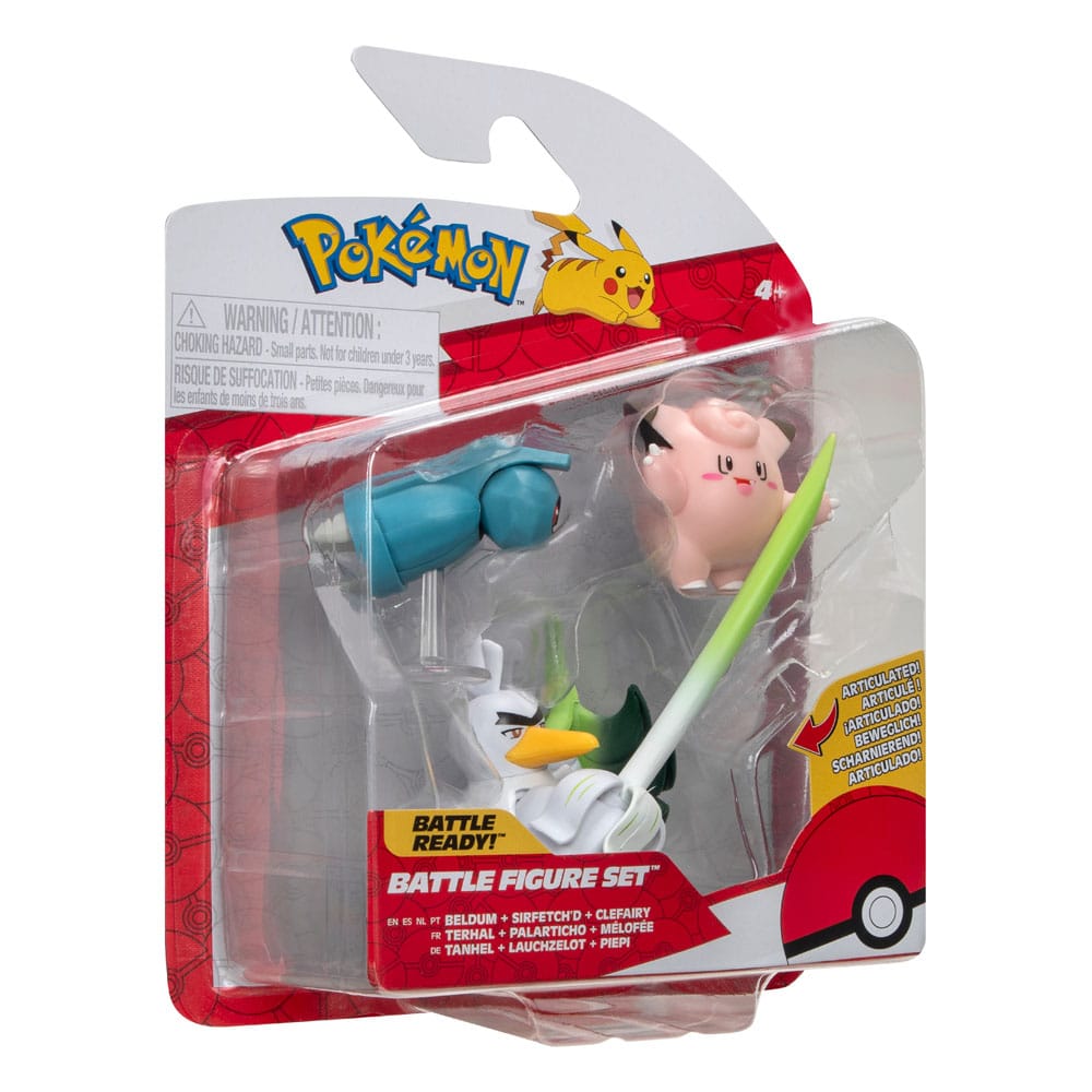 Pokémon Battle Figure Set Figuren 3er-Pack Piepi, Tanhel, Lauchzelot 5 cm Image 3