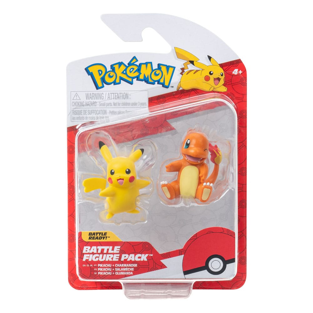 Pokémon Battle Figure First Partner Set Figuren 2er-Pack Glumanda #2, weiblicher Pikachu Image 2