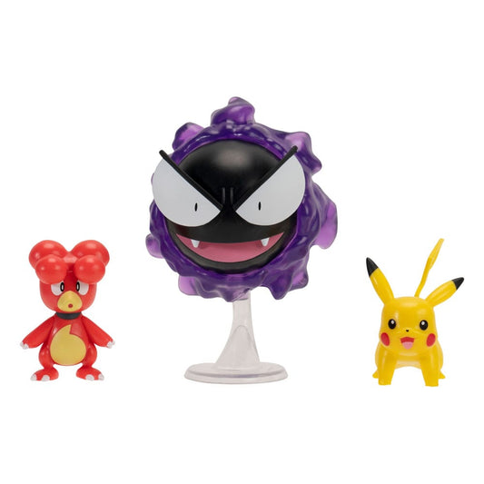 Pokémon First Partner Battle Figure Set Figuren 3er-Pack Magby, Pikachu & Nebulak Image 1