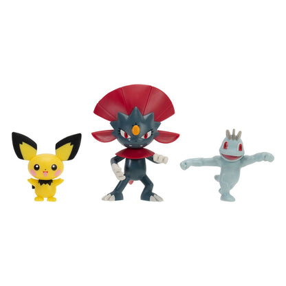 Pokémon First Partner Battle Figure Set Figuren 3er-Pack Pichu, Machollo & Snibunna Image 1