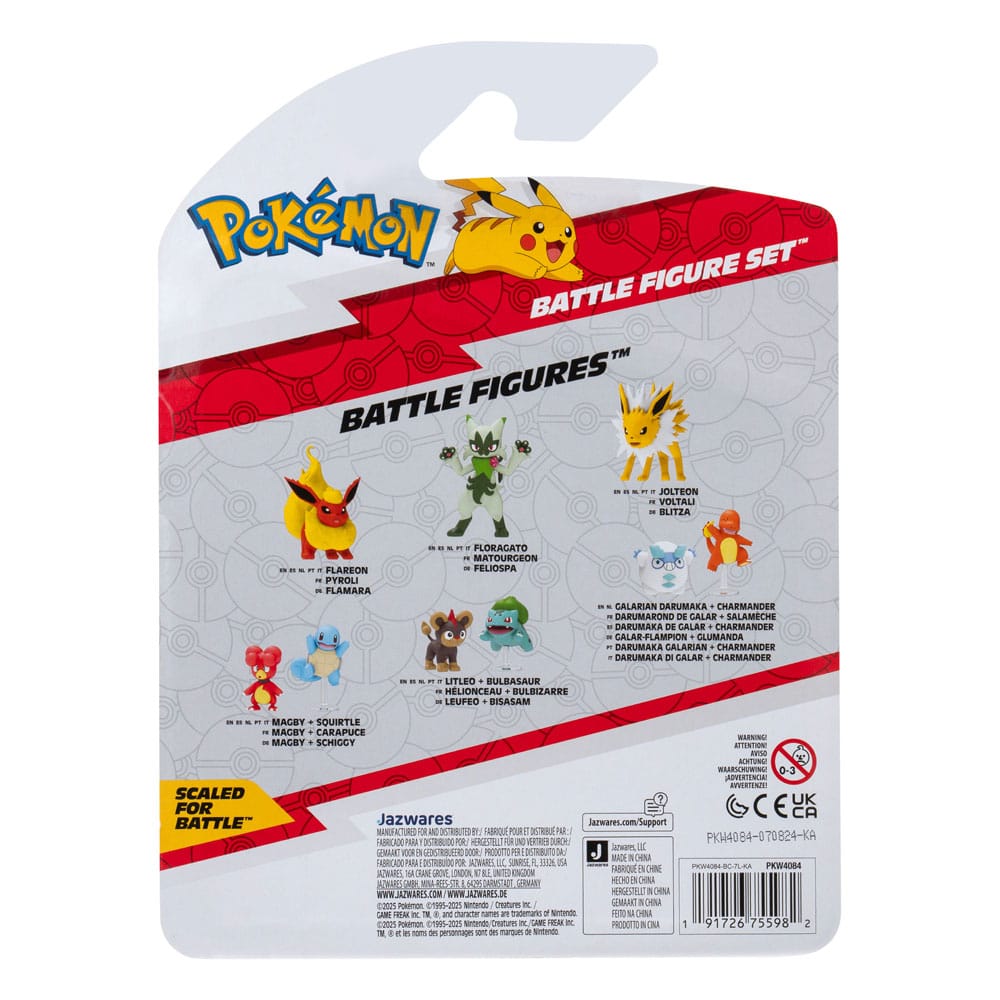 Pokémon First Partner Battle Figure Set Figuren 3er-Pack Glumanda, Unratütox & Quaputzi Image 3