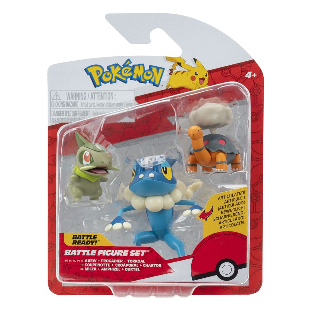 Pokémon First Partner Battle Figure Set Figuren 3er-Pack Qurtel, Milza & Amphizel Image 3