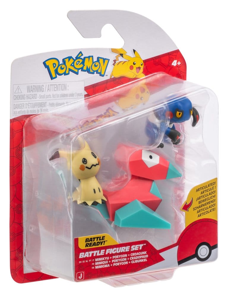 Pokémon Battle Figure Actionfiguren 3er-Pack Mimigma, Porygon & Glibunkel Image 2