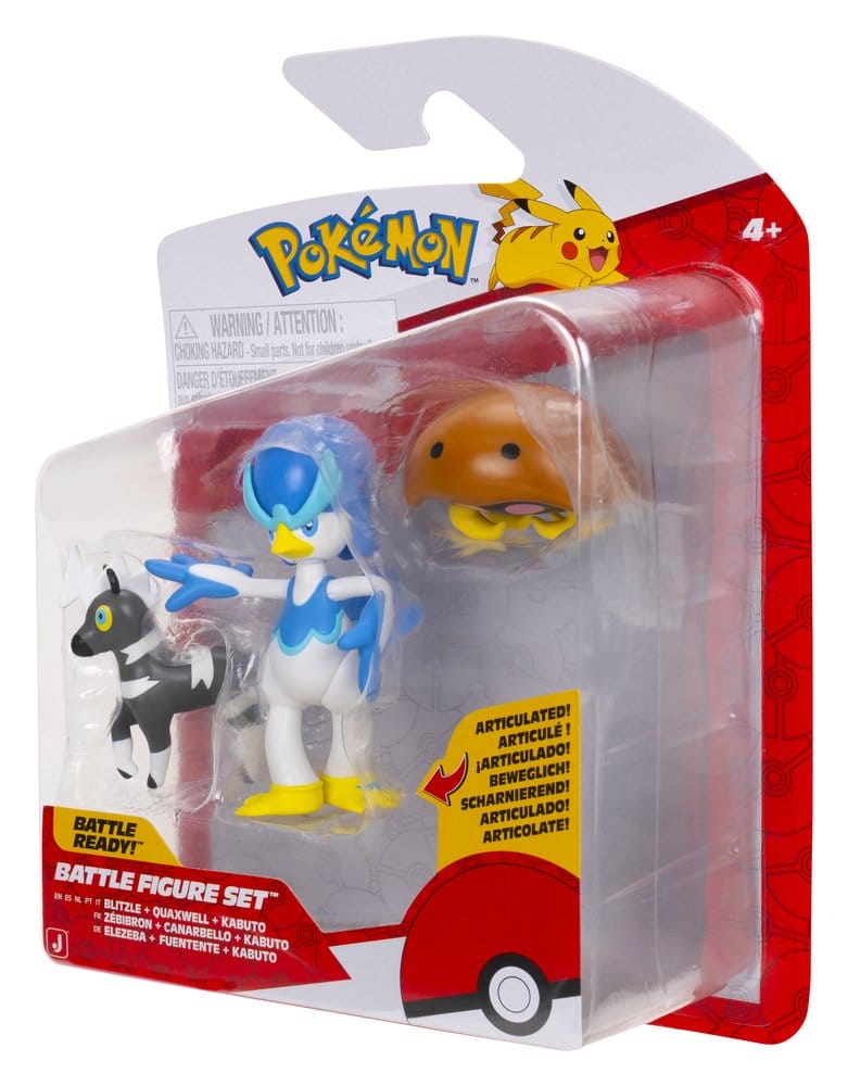Pokémon Battle Figure Actionfiguren 3er-Pack Elezeba, Kabuto & Fuentente Image 3