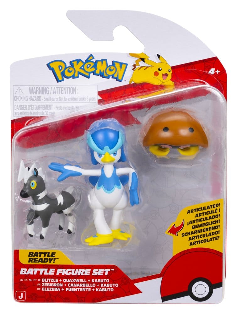 Pokémon Battle Figure Actionfiguren 3er-Pack Elezeba, Kabuto & Fuentente Image 5