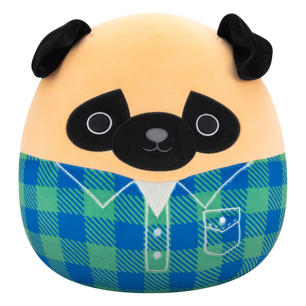 Squishmallows Plüschfigur Brown Pug in Green and Blue Flannel Shirt Prince 30 cm Image 1