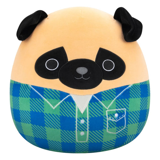 Squishmallows Plüschfigur Brown Pug in Green and Blue Flannel Shirt Prince 30 cm Image 1