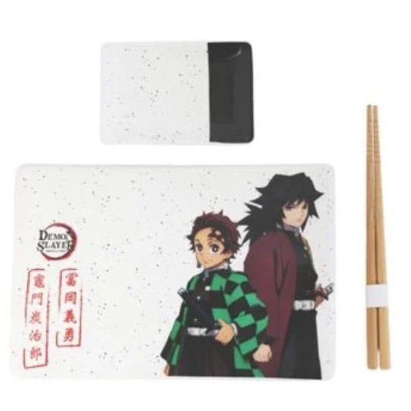 Demon Slayer Keramik Sushi Set mit Essstäbchen Tanjiro & Giyu Image 1