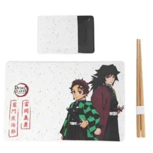 Demon Slayer Keramik Sushi Set mit Essstäbchen Tanjiro & Giyu Image 1
