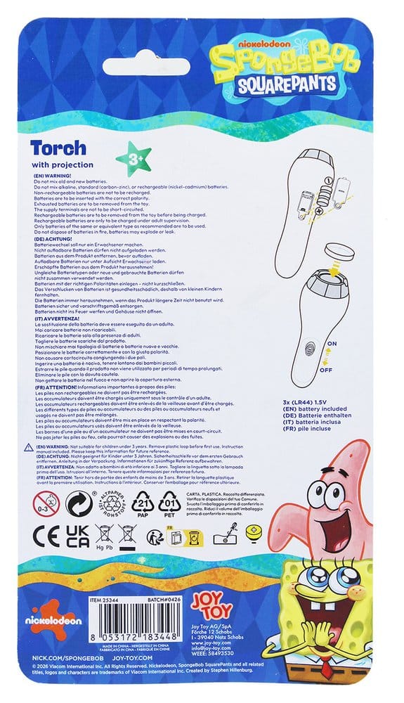 Spongebob Projektions-Taschenlampe mit 4 Motiven Image 4