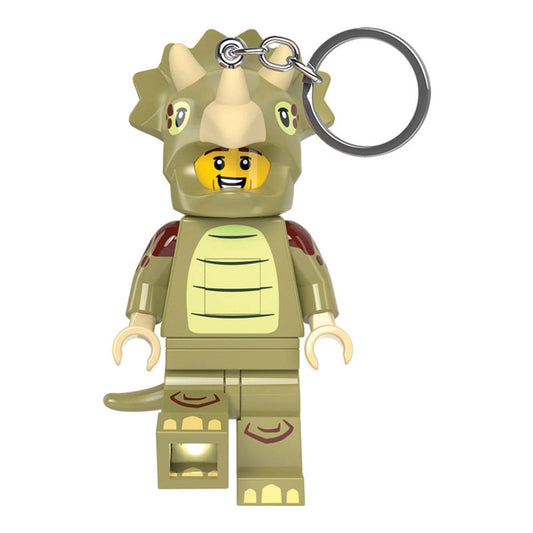 LEGO Minifigures Schlüsselanhänger mit Leuchtfunktion Triceratops Kostüm-Fan 8 cm Image