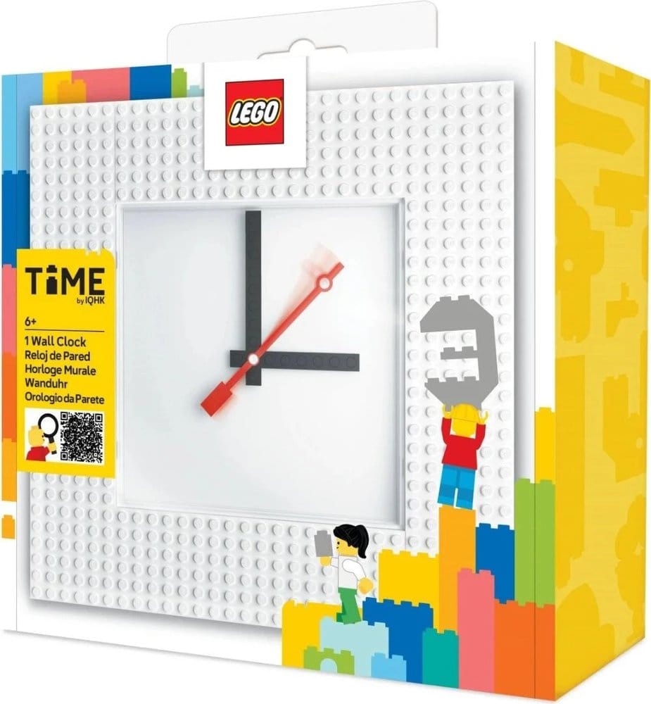 Lego Wanduhr Time by IQHK Weiß Image 3