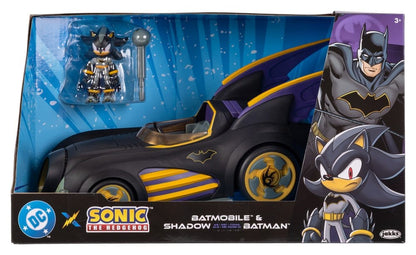 DC x Sonic - The Hedgehog Actionfigur mit Fahrzeug Shadow Batman & Batmobile 6 cm Image 2