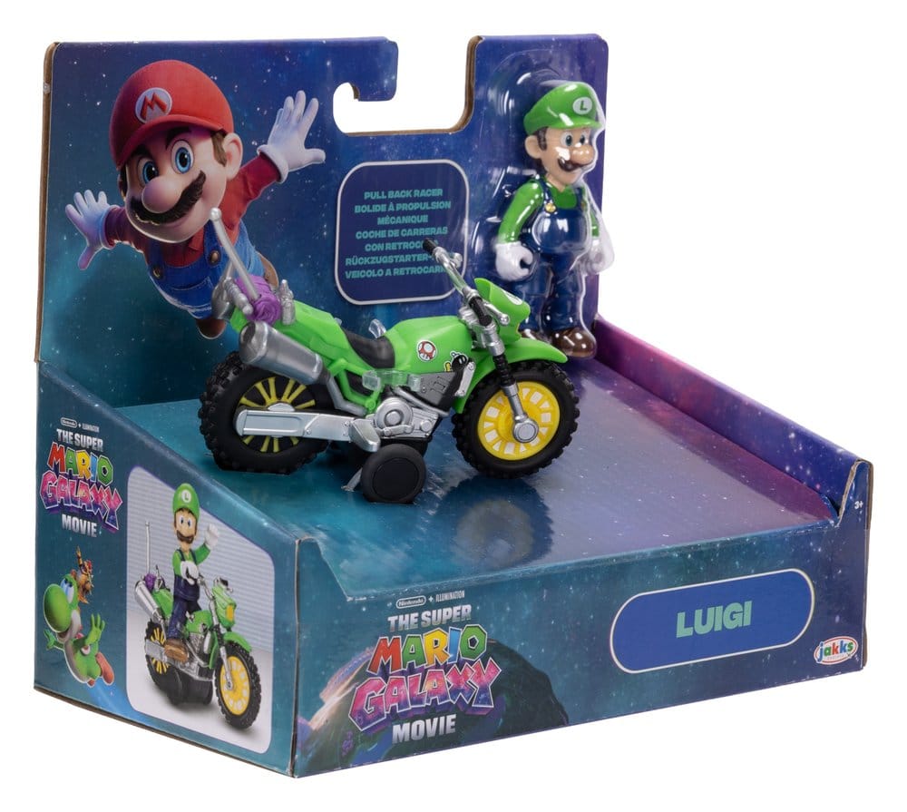Der Super Mario Galaxy Film Actionfigur mit Rückziehmotorrad Luigi 6 cm Image 2