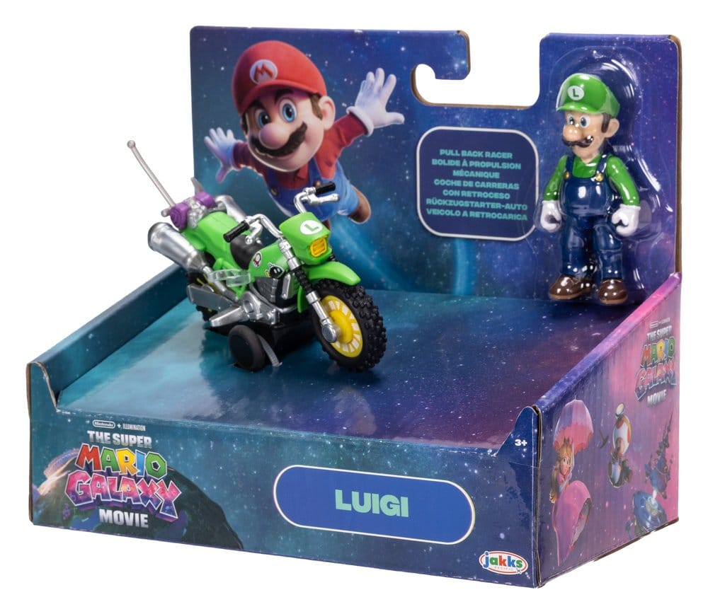 Der Super Mario Galaxy Film Actionfigur mit Rückziehmotorrad Luigi 6 cm Image 3
