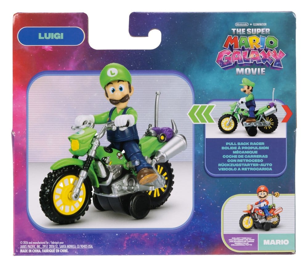 Der Super Mario Galaxy Film Actionfigur mit Rückziehmotorrad Luigi 6 cm Image 4