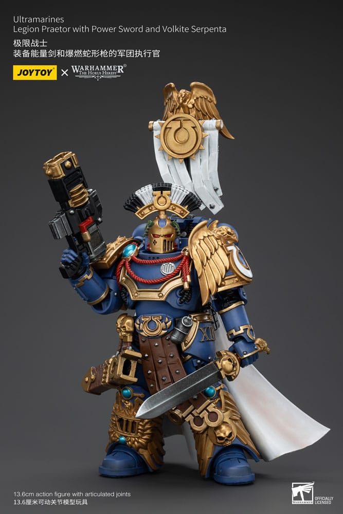 Warhammer The Horus Heresy Actionfigur 1/18 Ultramarines Legion Praetor with Power Sword and Volkite Serpenta 20 cm Image 3