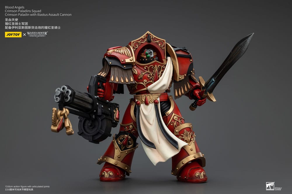 Warhammer The Horus Heresy Actionfigur 1/18 Blood Angels Crimson Paladins Squad Crimson Paladin with Iliastus Assault Cannon 14 cm Image 4