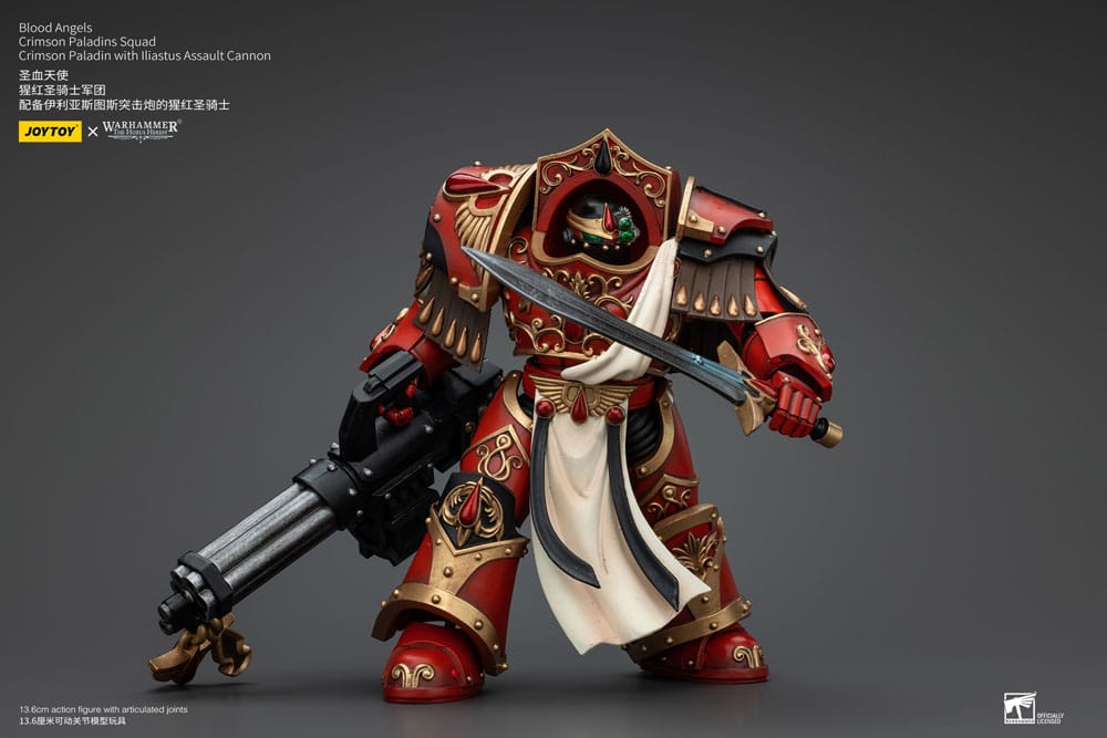 Warhammer The Horus Heresy Actionfigur 1/18 Blood Angels Crimson Paladins Squad Crimson Paladin with Iliastus Assault Cannon 14 cm Image 6