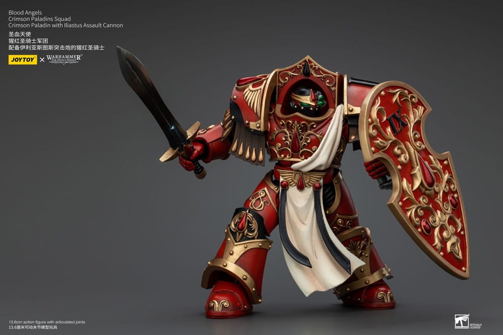 Warhammer The Horus Heresy Actionfigur 1/18 Blood Angels Crimson Paladins Squad Crimson Paladin with Iliastus Assault Cannon 14 cm Image 7