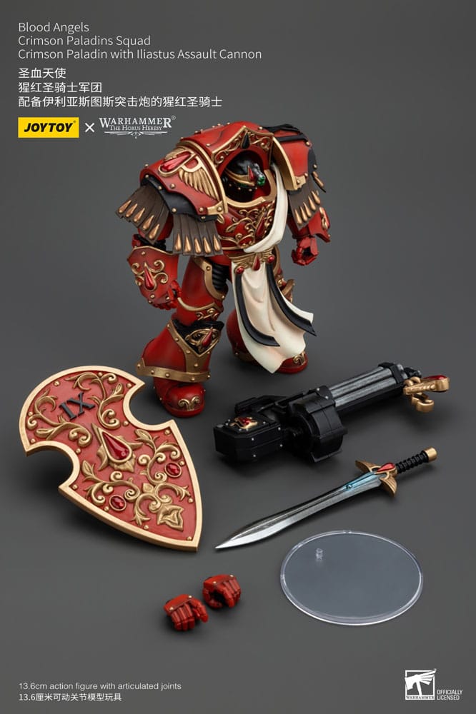 Warhammer The Horus Heresy Actionfigur 1/18 Blood Angels Crimson Paladins Squad Crimson Paladin with Iliastus Assault Cannon 14 cm Image 8