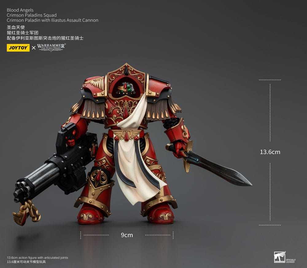 Warhammer The Horus Heresy Actionfigur 1/18 Blood Angels Crimson Paladins Squad Crimson Paladin with Iliastus Assault Cannon 14 cm Image 9