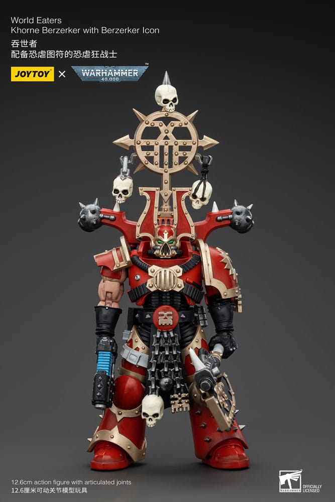 Warhammer 40k Actionfigur 1/18 World Eaters Khorne Berzerker with Berzerker lcon 13 cm Image 1