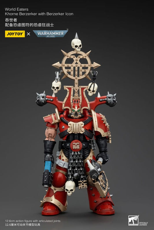 Warhammer 40k Actionfigur 1/18 World Eaters Khorne Berzerker with Berzerker lcon 13 cm Image 1