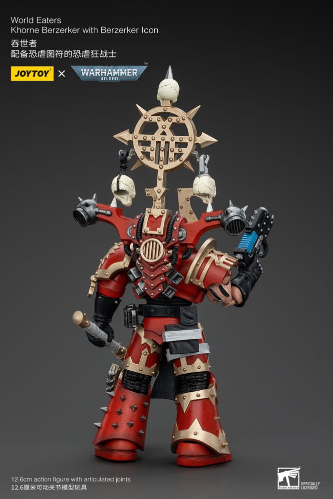Warhammer 40k Actionfigur 1/18 World Eaters Khorne Berzerker with Berzerker lcon 13 cm Image 3