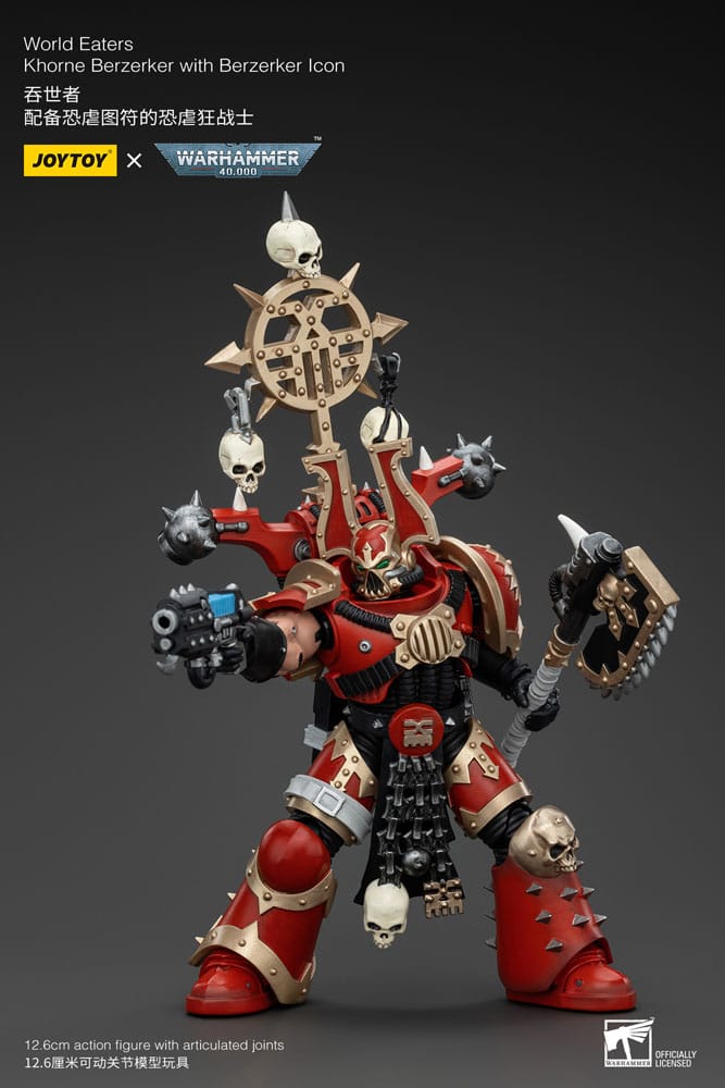 Warhammer 40k Actionfigur 1/18 World Eaters Khorne Berzerker with Berzerker lcon 13 cm Image 4