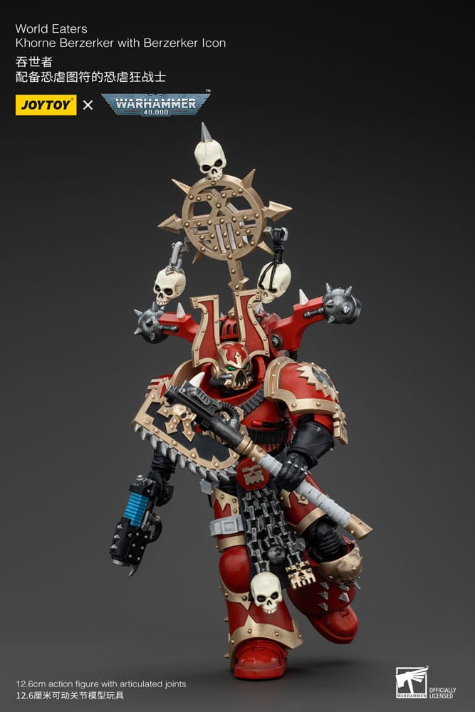 Warhammer 40k Actionfigur 1/18 World Eaters Khorne Berzerker with Berzerker lcon 13 cm Image 5