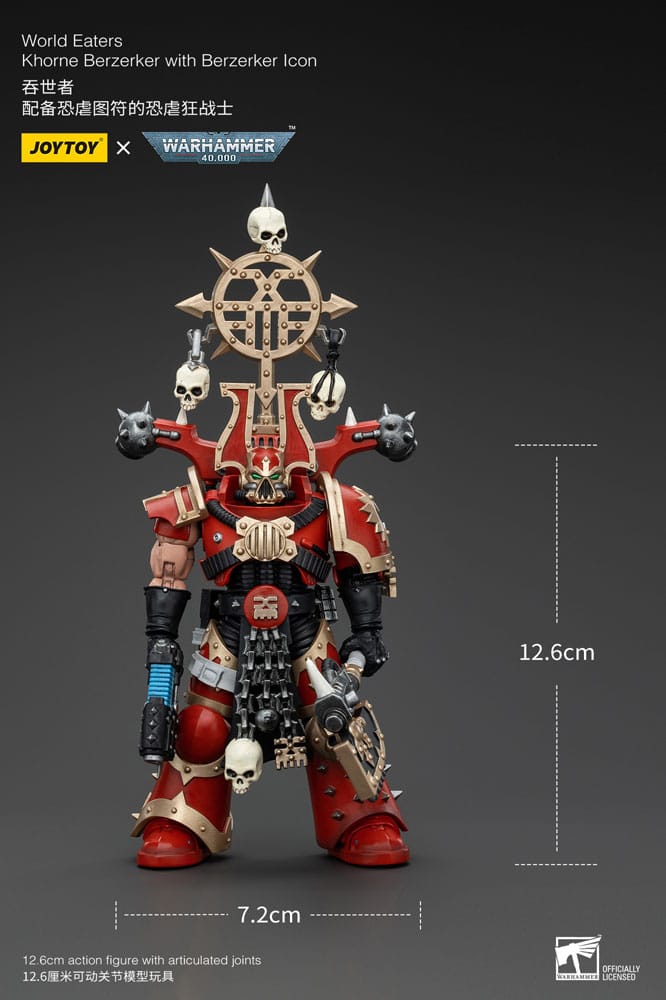 Warhammer 40k Actionfigur 1/18 World Eaters Khorne Berzerker with Berzerker lcon 13 cm Image 6