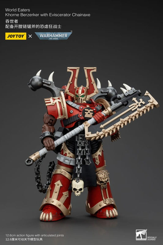 Warhammer 40k Actionfigur 1/18 World Eaters Khorne Berzerker with Eviscerator Chainaxe 13 cm Image 2