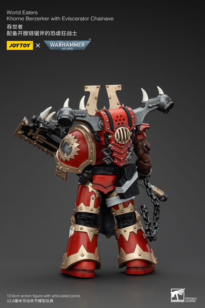 Warhammer 40k Actionfigur 1/18 World Eaters Khorne Berzerker with Eviscerator Chainaxe 13 cm Image 3
