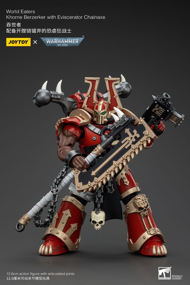 Warhammer 40k Actionfigur 1/18 World Eaters Khorne Berzerker with Eviscerator Chainaxe 13 cm Image 5