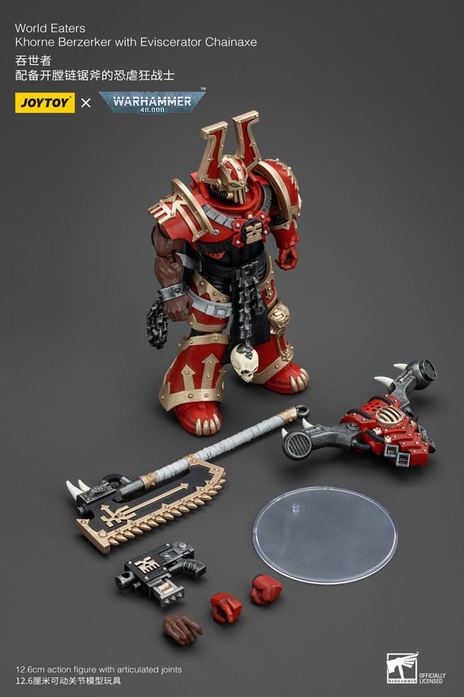Warhammer 40k Actionfigur 1/18 World Eaters Khorne Berzerker with Eviscerator Chainaxe 13 cm Image 7