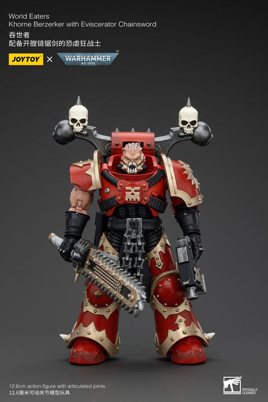 Warhammer 40k Actionfigur 1/18 World Eaters Khorne Berzerker with Eviscerator Chainsword 13 cm Image 1