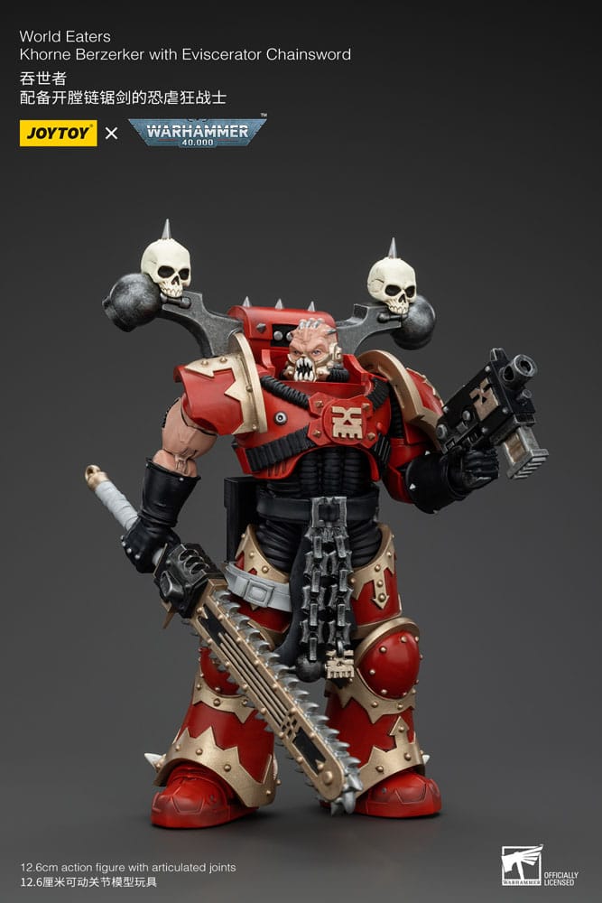 Warhammer 40k Actionfigur 1/18 World Eaters Khorne Berzerker with Eviscerator Chainsword 13 cm Image 2
