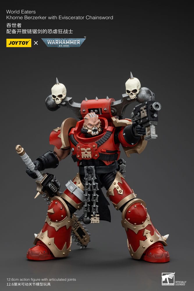 Warhammer 40k Actionfigur 1/18 World Eaters Khorne Berzerker with Eviscerator Chainsword 13 cm Image 4