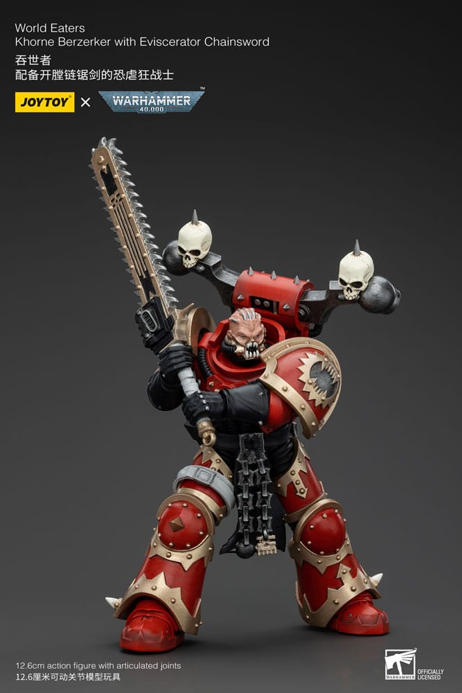 Warhammer 40k Actionfigur 1/18 World Eaters Khorne Berzerker with Eviscerator Chainsword 13 cm Image 5