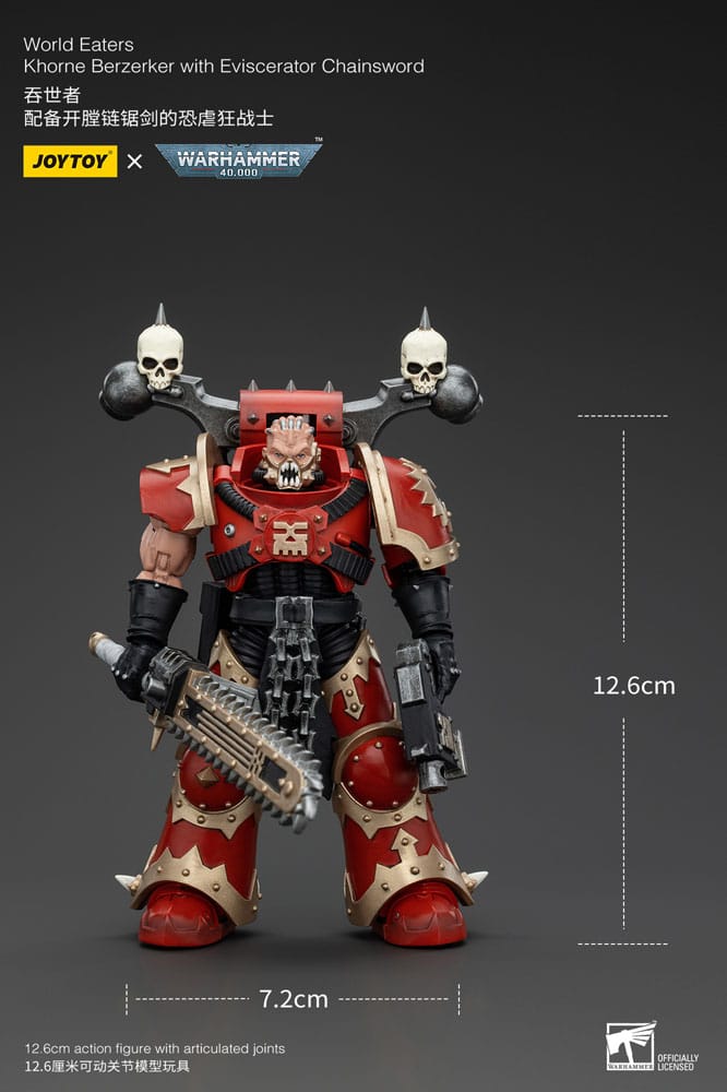 Warhammer 40k Actionfigur 1/18 World Eaters Khorne Berzerker with Eviscerator Chainsword 13 cm Image 6