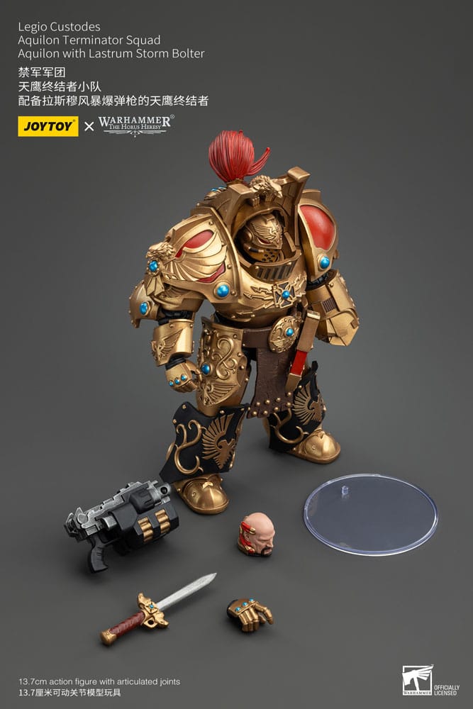 Warhammer The Horus Heresy Actionfigur 1/18 Legio Custodes Aquilon Terminator Squad Aquilon with Lastrum Storm Bolter 14 cm Image 7