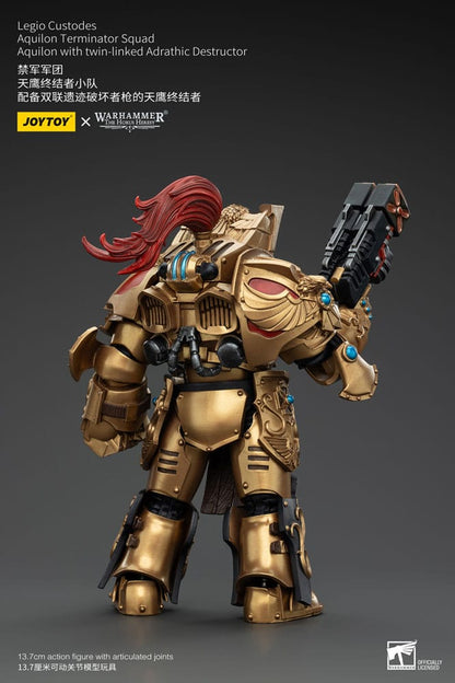 Warhammer The Horus Heresy Actionfigur 1/18 Legio Custodes Aquilon Terminator Squad Aquilon with twin-linked Adrathic Destructor 14 cm Image 2