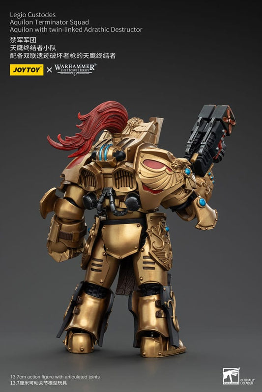 Warhammer The Horus Heresy Actionfigur 1/18 Legio Custodes Aquilon Terminator Squad Aquilon with twin-linked Adrathic Destructor 14 cm Image 2