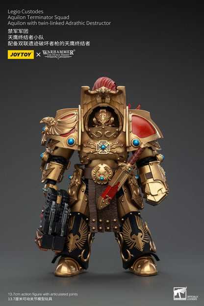Warhammer The Horus Heresy Actionfigur 1/18 Legio Custodes Aquilon Terminator Squad Aquilon with twin-linked Adrathic Destructor 14 cm Image 3